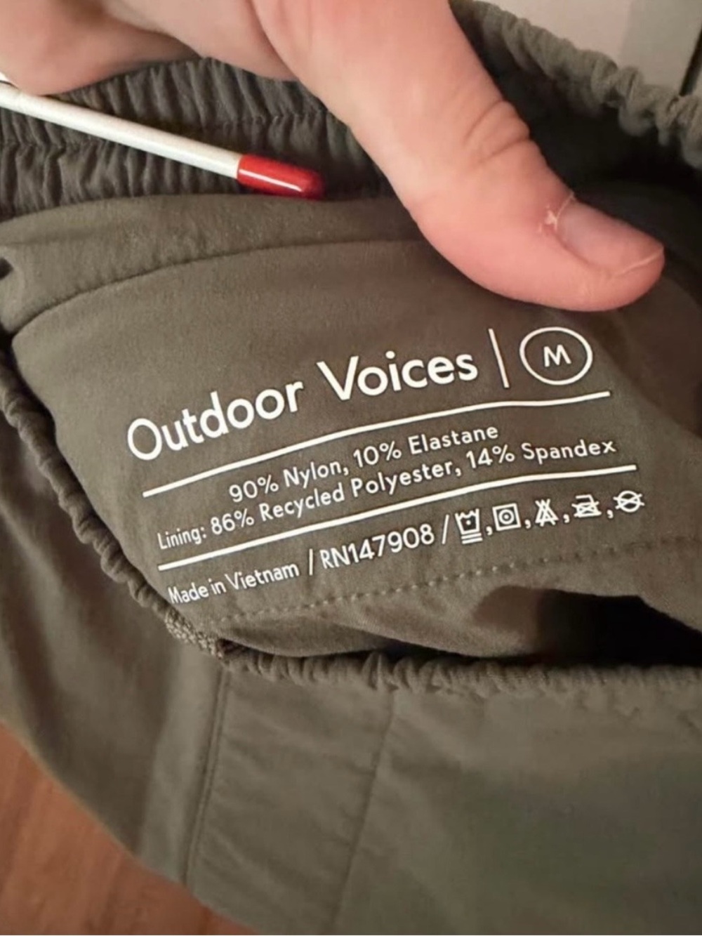 Outdoor Voices Olive Cropped Wide-Leg Pants - Picture 2 of 3